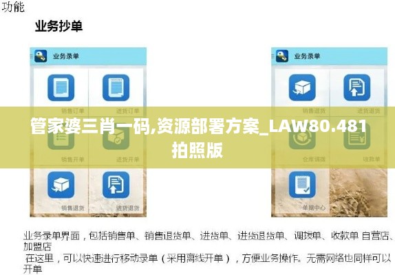 管家婆三肖一码,资源部署方案_LAW80.481拍照版