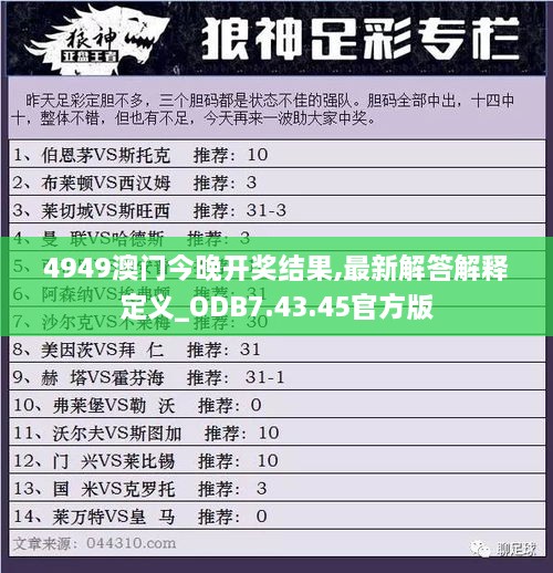 4949澳门今晚开奖结果,最新解答解释定义_ODB7.43.45官方版