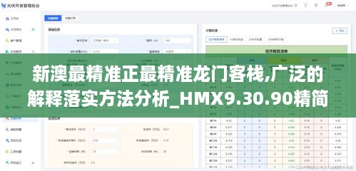 新澳最精准正最精准龙门客栈,广泛的解释落实方法分析_HMX9.30.90精简版