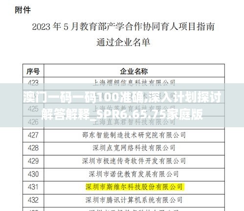 澳门一码一码100准确,深入计划探讨解答解释_SPR6.65.75家庭版