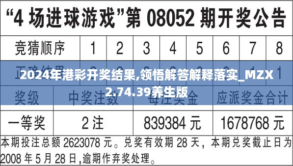 2024年港彩开奖结果,领悟解答解释落实_MZX2.74.39养生版