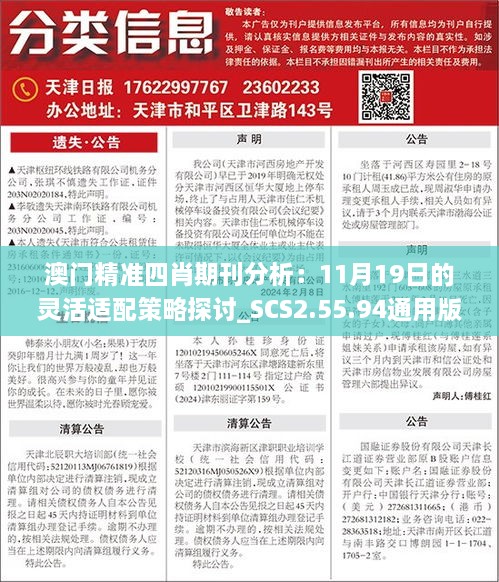 澳门精准四肖期刊分析：11月19日的灵活适配策略探讨_SCS2.55.94通用版