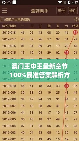 澳门王中王最新章节100%最准答案解析方案_UUM7.18.48优化版