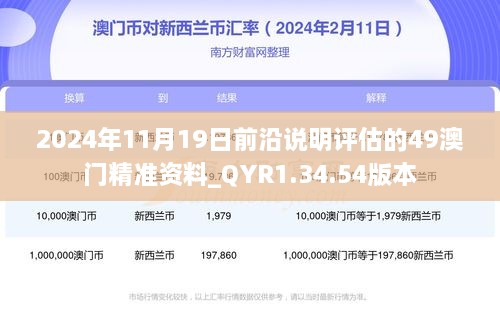 2024年11月19日前沿说明评估的49澳门精准资料_QYR1.34.54版本