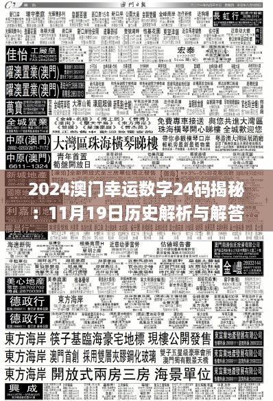 2024澳门幸运数字24码揭秘：11月19日历史解析与解答_UDV5.56.23智力版