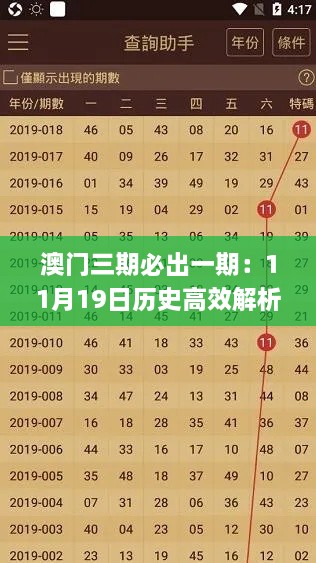 澳门三期必出一期：11月19日历史高效解析_ZDM8.39.21稀缺版