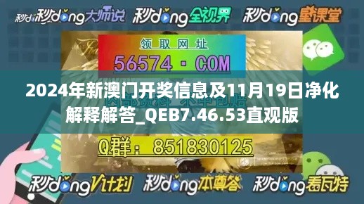 2024年新澳门开奖信息及11月19日净化解释解答_QEB7.46.53直观版