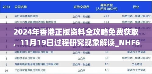 2024年香港正版资料全攻略免费获取，11月19日过程研究现象解读_NHF6.73.27原型版