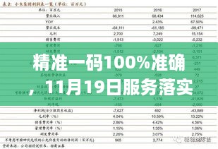 精准一码100%准确，11月19日服务落实解读_HCQ2.55.43精密版