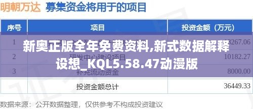 新奥正版全年免费资料,新式数据解释设想_KQL5.58.47动漫版