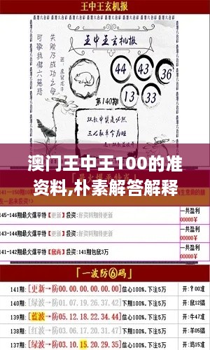 澳门王中王100的准资料,朴素解答解释现象_EUU5.18.31服务器版