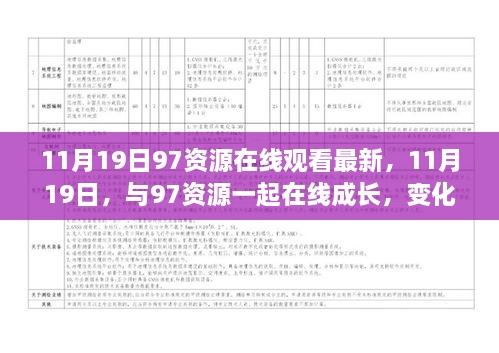 11月19日在线观看97资源，成长、变化与学习的自信与成就感之源