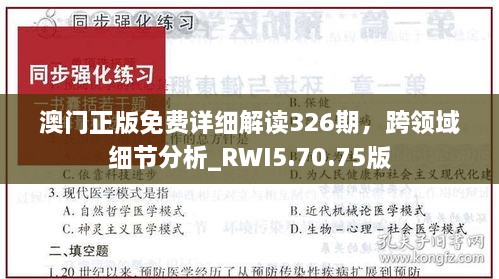 澳门正版免费详细解读326期，跨领域细节分析_RWI5.70.75版