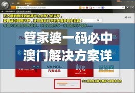 管家婆一码必中澳门解决方案详解_QIO6.62.90网络版