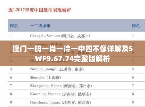 澳门一码一肖一待一中四不像详解及SWF9.67.74完整版解析