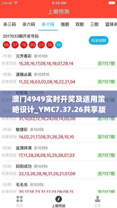 澳门4949实时开奖及适用策略设计_YMC7.37.26共享版