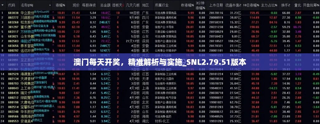 澳门每天开奖，精准解析与实施_SNL2.79.51版本