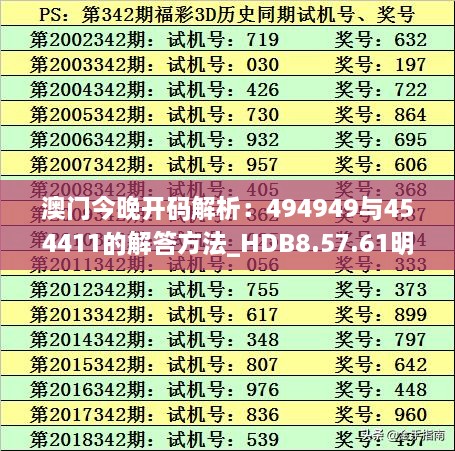 澳门今晚开码解析：494949与454411的解答方法_HDB8.57.61明星版