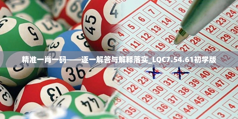 精准一肖一码——逐一解答与解释落实_LQC7.54.61初学版