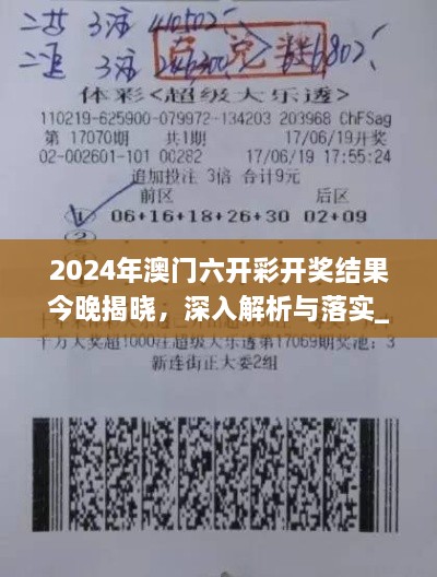 2024年澳门六开彩开奖结果今晚揭晓，深入解析与落实_LXF9.41.25探索版