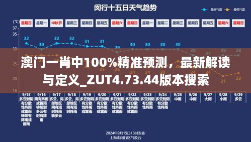 澳门一肖中100%精准预测，最新解读与定义_ZUT4.73.44版本搜索