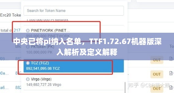 中央已将pi纳入名单，TTF1.72.67机器版深入解析及定义解释