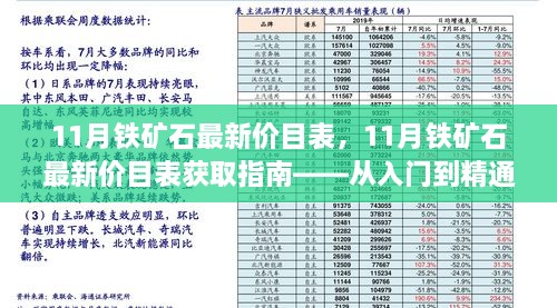 从入门到精通，获取11月铁矿石最新价目表指南