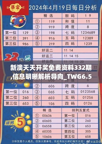 新澳天天开奖免费资料332期,信息明晰解析导向_TWG6.51