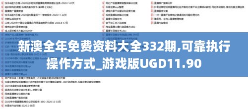 新澳全年免费资料大全332期,可靠执行操作方式_游戏版UGD11.90