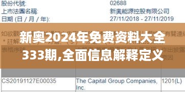 新奥2024年免费资料大全333期,全面信息解释定义_广播版ICR11.90