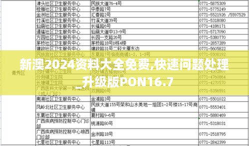 新澳2024资料大全免费,快速问题处理_升级版PON16.7