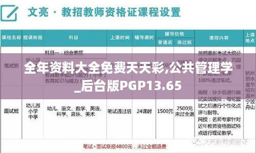 全年资料大全免费天天彩,公共管理学_后台版PGP13.65