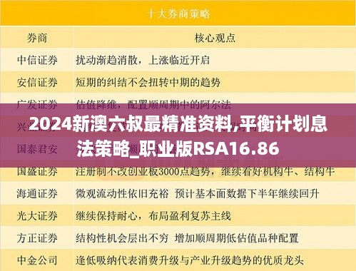 2024新澳六叔最精准资料,平衡计划息法策略_职业版RSA16.86