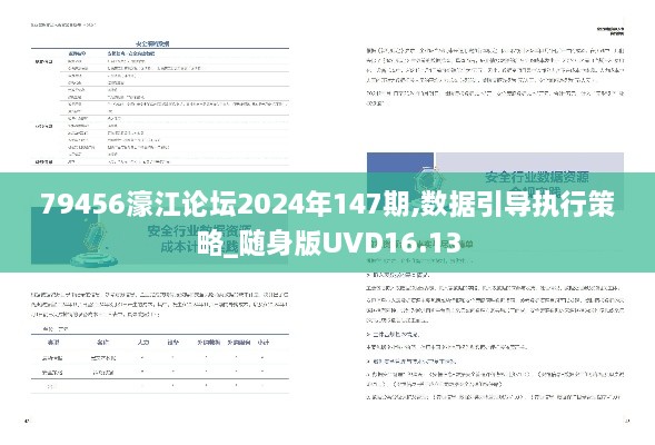 79456濠江论坛2024年147期,数据引导执行策略_随身版UVD16.13