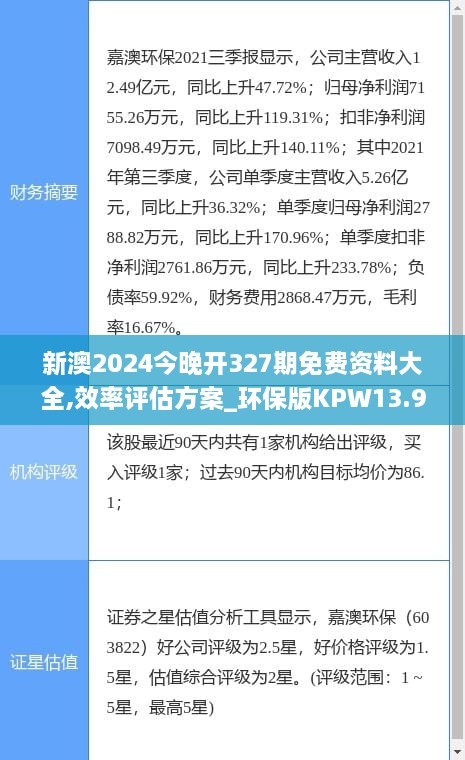 新澳2024今晚开327期免费资料大全,效率评估方案_环保版KPW13.94