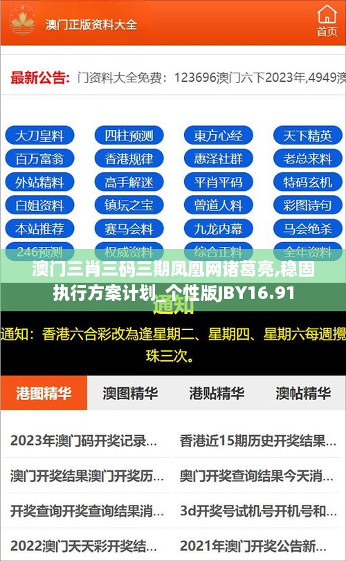 澳门三肖三码三期凤凰网诸葛亮,稳固执行方案计划_个性版JBY16.91