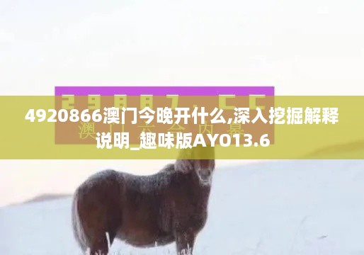 4920866澳门今晚开什么,深入挖掘解释说明_趣味版AYO13.6