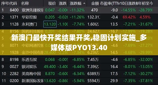 新澳门最快开奖结果开奖,稳固计划实施_多媒体版PYO13.40