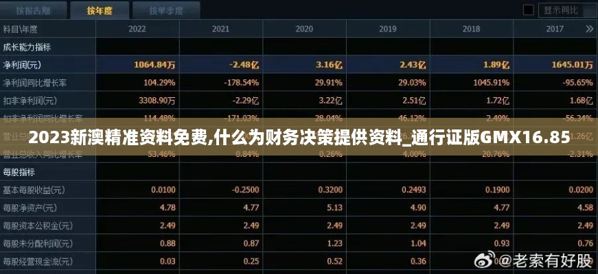 2023新澳精准资料免费,什么为财务决策提供资料_通行证版GMX16.85