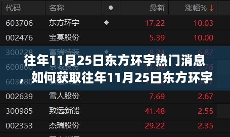 往年11月25日东方环宇热门消息获取指南，详细步骤与最新资讯速递