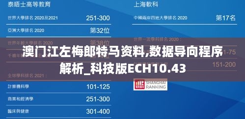 澳门江左梅郎特马资料,数据导向程序解析_科技版ECH10.43