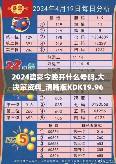 2024澳彩今晚开什么号码,大决策资料_清晰版KDK19.96