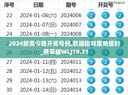 2024新奥今晚开奖号码,数据指导策略规划_携带版WLJ19.71