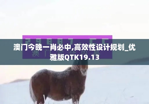 澳门今晚一肖必中,高效性设计规划_优雅版QTK19.13