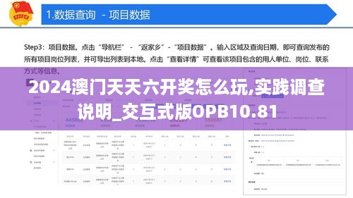 2024澳门天天六开奖怎么玩,实践调查说明_交互式版OPB10.81