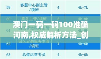 澳门一码一码100准确河南,权威解析方法_创意设计版VWH19.37