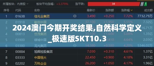 2024澳门今期开奖结果,自然科学定义_极速版SKT10.3