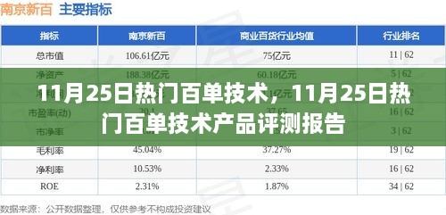 11月25日热门百单技术产品评测报告，掌握最新技术趋势，洞悉产品优劣