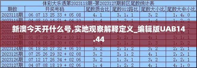 新澳今天开什么号,实地观察解释定义_编辑版UAB14.44