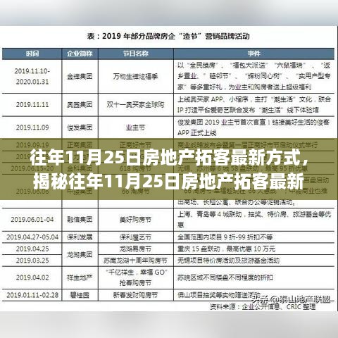 揭秘往年11月25日房地产拓客最新策略与深度探讨盛会，多维度创新方式引领行业风向标